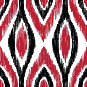 Red and Black Team Color Ikat