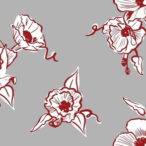 Crimson and Grey Team Color Poppies Small