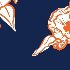 Navy and Orange Team Color Poppy Large