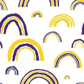 Purple and Yellow Team Color Rainbows