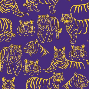 Purple and Yellow Team Color Tigers 1