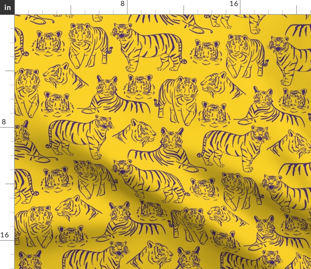 Purple and Yellow Team Color Tigers 2