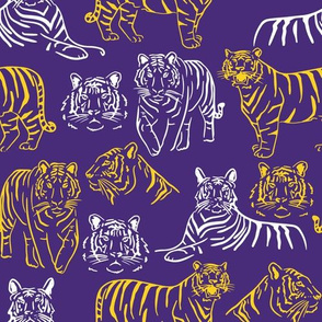 Purple and Yellow Team Color Tigers 3