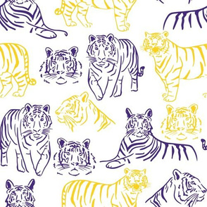 Purple and Yellow Team Color Tigers 4
