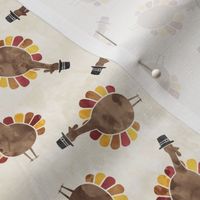 turkey toss - thanksgiving - watercolor (cream) - LAD20