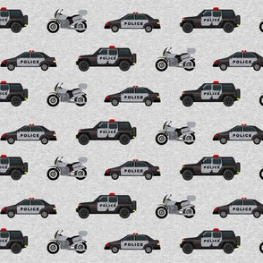 Small Police Vehicles - grey linen