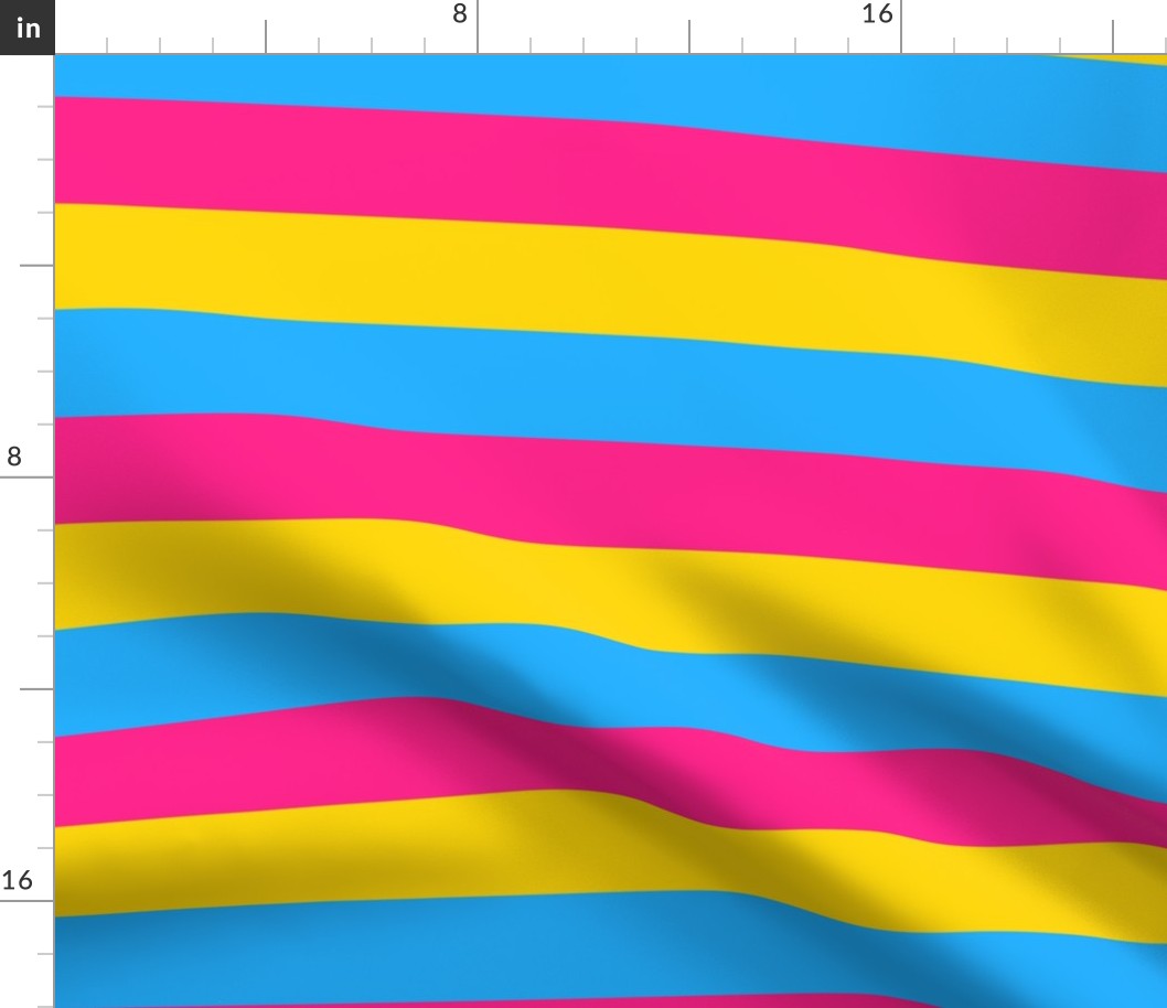 Pansexual 2" Horizontal Stripes Medium