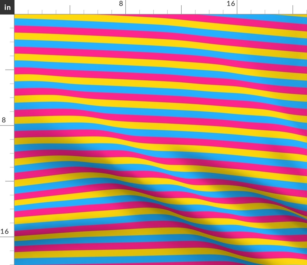 Pansexual 1/2" Horizontal Stripes Mini