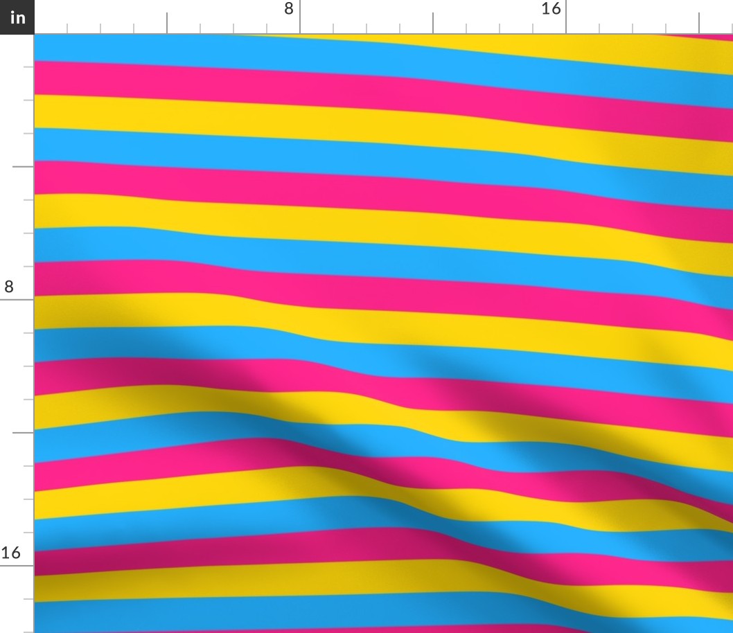 Pansexual 1" Horizontal Stripes Small