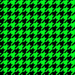 houndstooth black and neon green