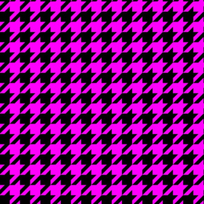 houndstooth black and neon pink