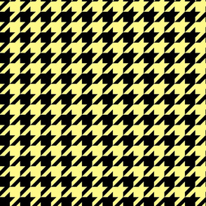 houndstooth black and pastel yellow