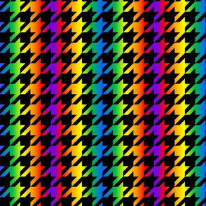 houndstooth black and rainbow