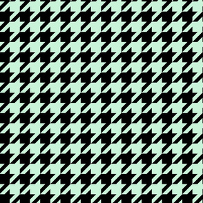 houndstooth black and pastel green