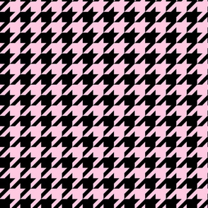 houndstooth black and pastel pink