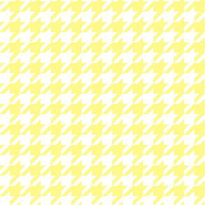 houndstooth white and pastel yellow