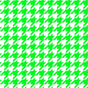 houndstooth white and neon green