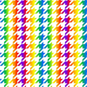 houndstooth white and rainbow