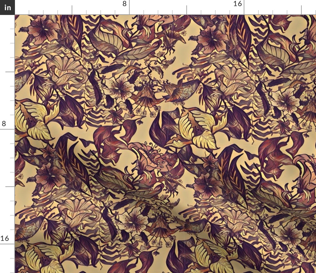 Brown surreal floral