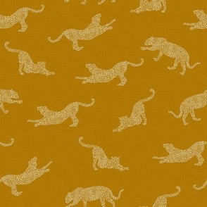 Big Cats with Tiny Dots in Mustard / Small Scale