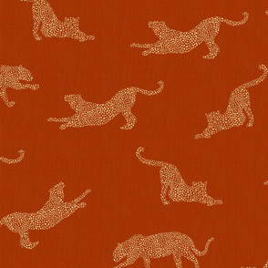 Big Cats with Tiny Dots in Terracotta / Big Scale