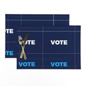 VOTE fabric for cut and sew pleated masks, dark blue background