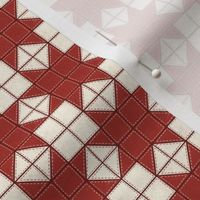 Simple Star Block Quilt Pattern Red/White