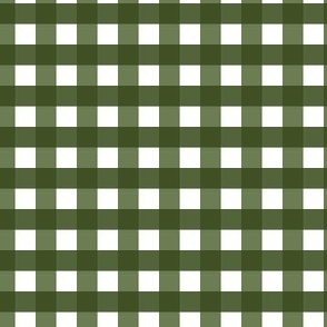 Dark Olive Gingham |Tri-Tone Green Plaid Check|Renee Davis