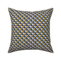 Triangle Block Quilt Pattern Blue/Yellow/Grey