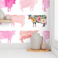 floral + watercolor cows