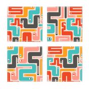 Retro Rattlers Mid Century Modern Snake Pattern - LARGE SCALE-UnBlink Studio by Jackie Tahara