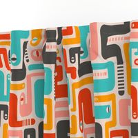 Retro Rattlers Mid Century Modern Snake Pattern - LARGE SCALE-UnBlink Studio by Jackie Tahara