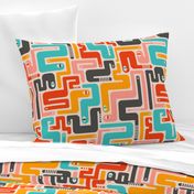 Retro Rattlers Mid Century Modern Snake Pattern - LARGE SCALE-UnBlink Studio by Jackie Tahara