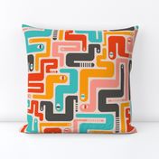 Retro Rattlers Mid Century Modern Snake Pattern - LARGE SCALE-UnBlink Studio by Jackie Tahara