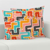 Retro Rattlers Mid Century Modern Snake Pattern - LARGE SCALE-UnBlink Studio by Jackie Tahara