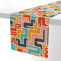 Retro Rattlers Mid Century Modern Snake Pattern - LARGE SCALE-UnBlink Studio by Jackie Tahara