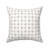 Silver and gold checkered snowflakes small
