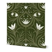 Floral escape - olive and sage