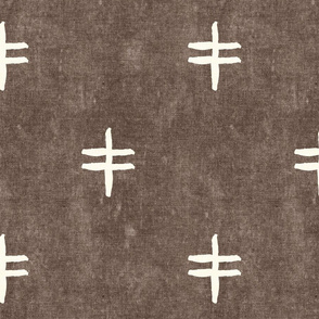 double cross - mud cloth - taupe - mudcloth tribal - C20BS