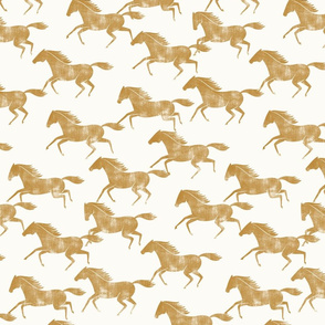 wild horses - mustard on off white  - C20BS
