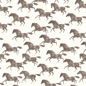 wild horses - taupe on off white  - C20BS