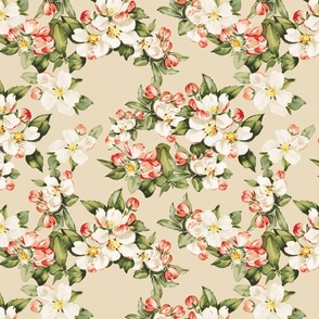 Hudson Floral in Beige | 12" Repeat