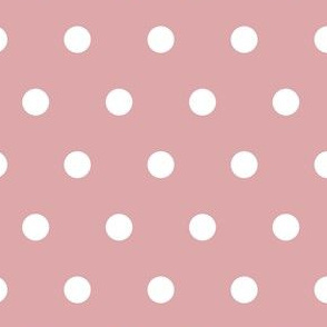 Small scale // Pyjama dots // white on blush pink