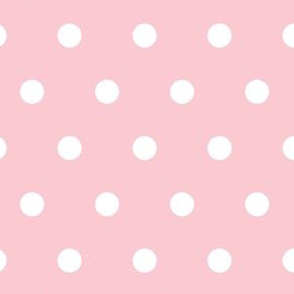Small scale // Pyjama dots // white on pastel pink
