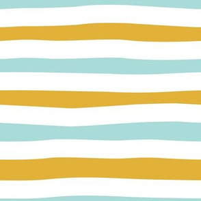 Small scale // Pyjama stripes // white yellow and aqua