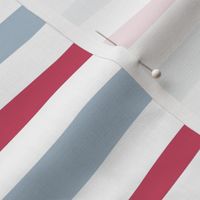 Small scale // Pyjama stripes // white pastel blue and red