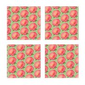 Coral Sunset Peony - sage green, medium 