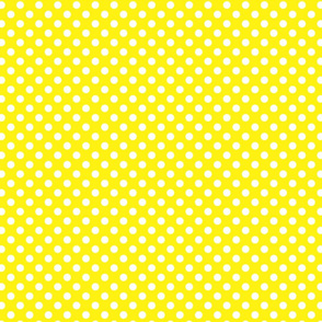 polka dots white on yellow