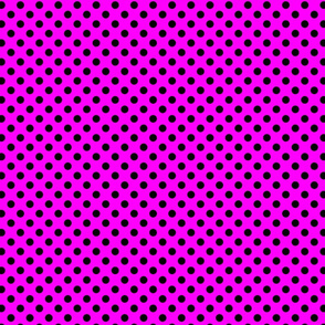 polka dots black on neon pink