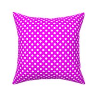 polka dots white on neon pink